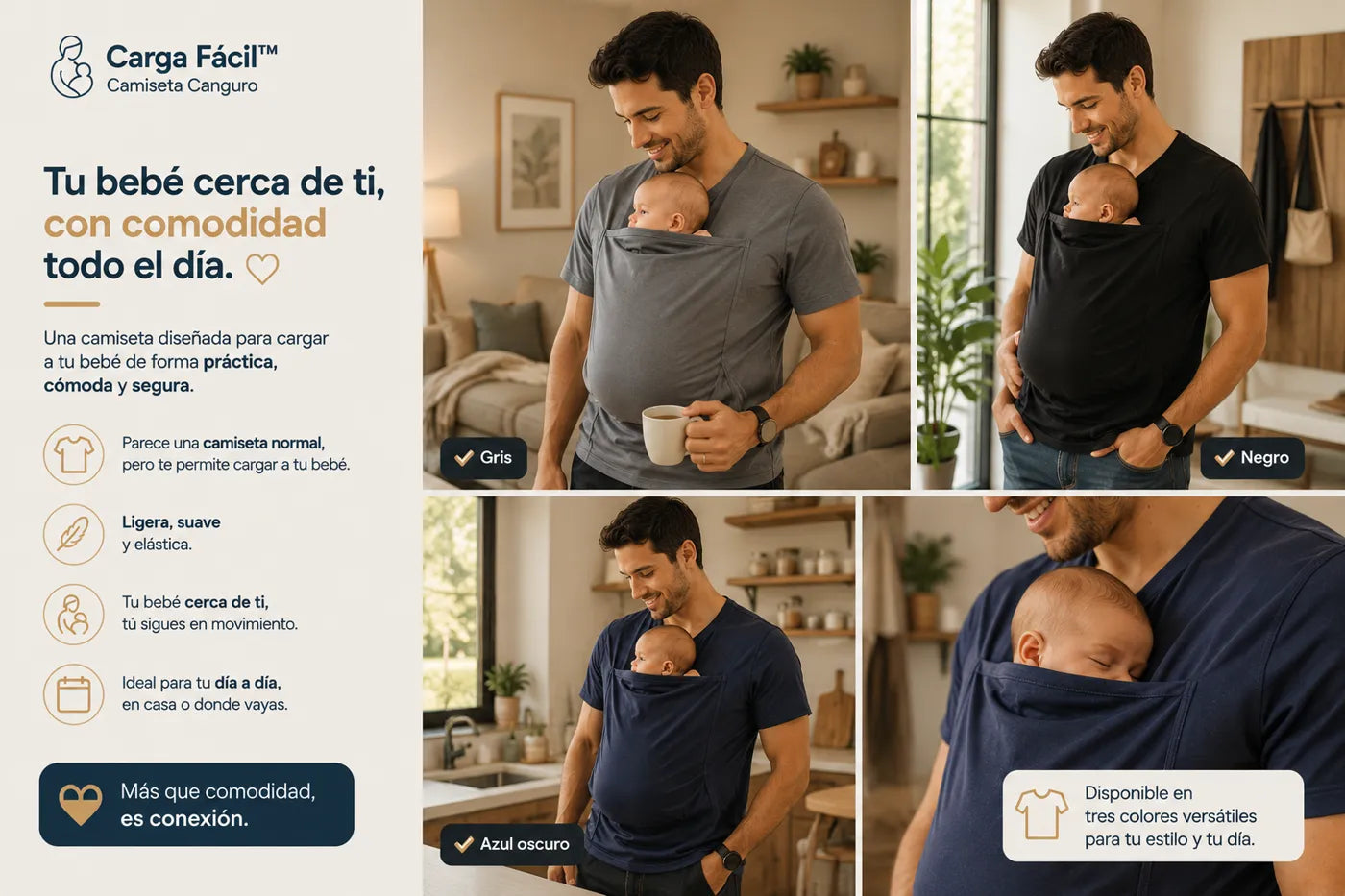 Carga Fácil disponible en Gris, Negro y Azul Oscuro