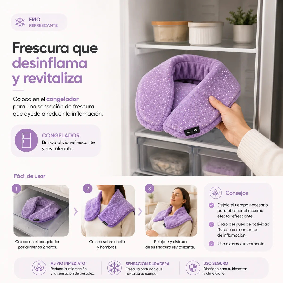 Wrap enfriándose en el congelador, listo para usarse