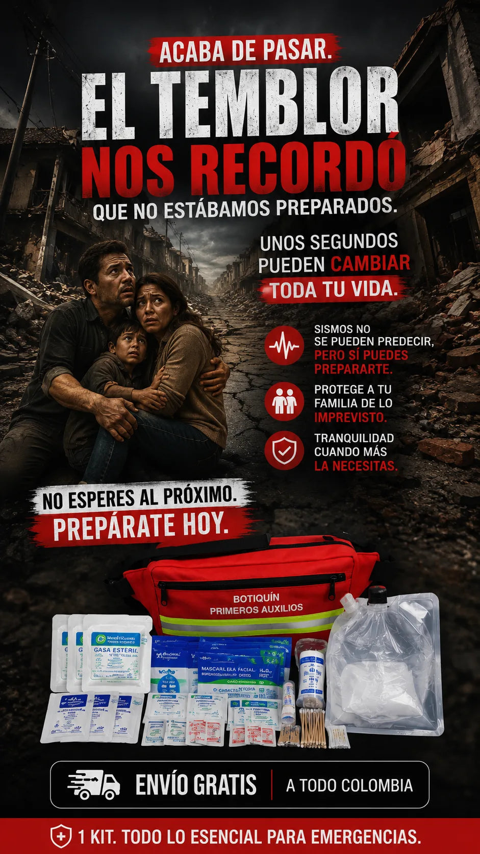El temblor nos recordó que no estábamos preparados — Kit de Emergencia Sísmica