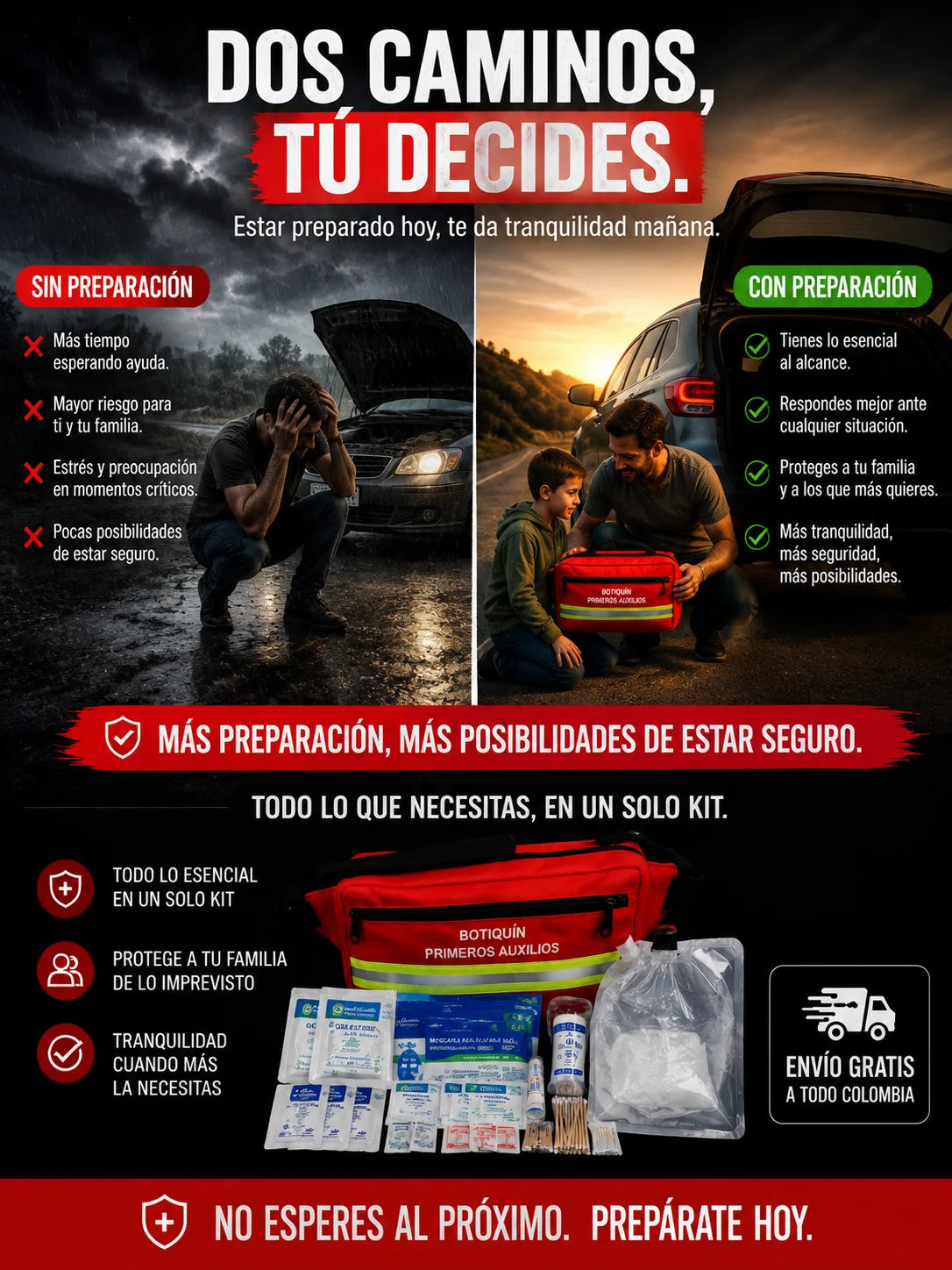 Dos caminos, tú decides — sin preparación vs. con preparación