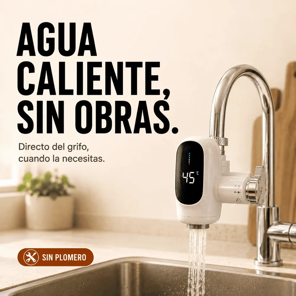 TERMOGRIFO™ instalado en un grifo real, en uso